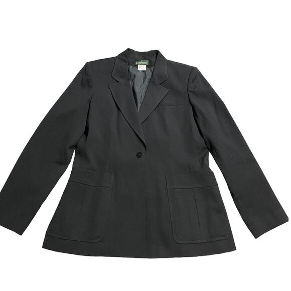 VTG Harve Benard By Benard Holtzman Blazer Womens Sz 10 Wool Single Button Black - Picture 1 of 8